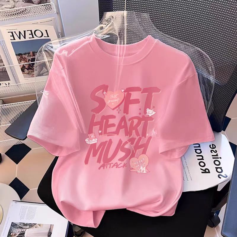 Áo thun cotton form rộng ngắn tay mùa hè