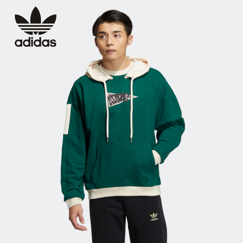 【adidas】Áo hoodie nam Adidas AntiUniversity phong cách vintage Mỹ phong cách học đường phối vải casual