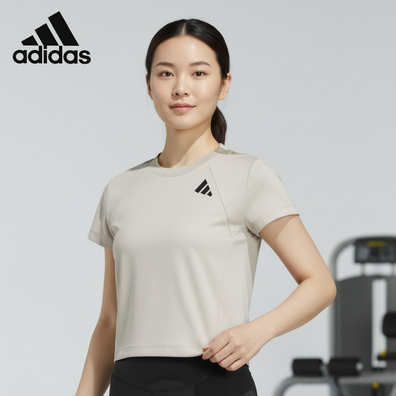 Áo thun nữ Adidas casual dễ phối đồ thời trang màu trơn thoáng khí logo thương hiệu thể thao casual tay ngắn